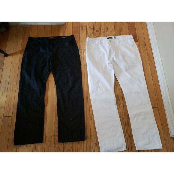 Mens Jeans Lot Size 38 Guess Relaxed Striaght Rowland INC Slim White - Picture 1 of 12